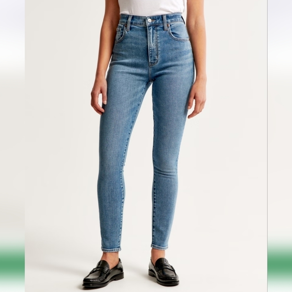 Abercrombie & Fitch Blue Ultra High Rise Super Skinny Jeans Pants